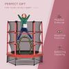 Outsunny 4.5FT Trampoline Jumping with Enclosure Net Springless Design and Safety Pad, Kids Trampoline for Ages 3 to 6