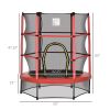 Outsunny 4.5FT Trampoline Jumping with Enclosure Net Springless Design and Safety Pad, Kids Trampoline for Ages 3 to 6