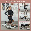 Soozier Foldable Sissy Squat Machine, Hip Thrust Machine with Push Up Stand, Multipurpose Glute Workout Equipment, White