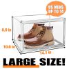 10Pack Acrylic Shoe Display Case 360lear Plastic Shoe Box Stackable Sneaker Storage Box with Magnetic Door Shoe Boots and Hat Organizer Size 15