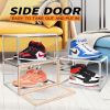 4Pack Sneaker Storage for Sneakerheads Display Case Shoe Storage Boxes with Magnetic Door Handbag Storage Shoe Organizer, Size 14