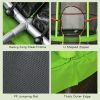 Outsunny 4.5FT Green Kids Trampoline with Safety Enclosure Net, Springless Design, for Ages 3 to 6