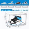 4Pack Sneaker Storage for Sneakerheads Display Case Shoe Storage Boxes with Magnetic Door Handbag Storage Shoe Organizer, Size 14