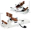 Soozier Foldable Sissy Squat Machine, Hip Thrust Machine with Push Up Stand, Multipurpose Glute Workout Equipment, White