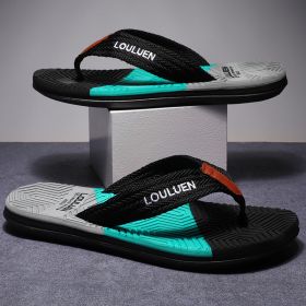 High Quality Hot Sale Men Flip Flops Summer Beach Flip Flops Men Fashion Breathable Casual Beach Men Slippers Summer Outdoor (Color: BlackShoe Size44)