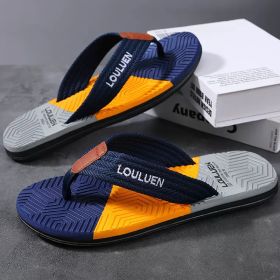 High Quality Hot Sale Men Flip Flops Summer Beach Flip Flops Men Fashion Breathable Casual Beach Men Slippers Summer Outdoor (Color: BlueShoe Size44)