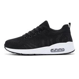 Large size new flying woven fashion casual sports women's shoes shaking shoes heightening shoes trend women's shoes (Color: BlackSize38)