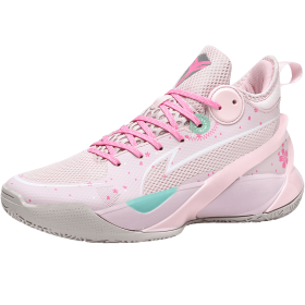 New couple basketball shoes men's sports shoes women's breathable cushioning non-slip wear-resistant gym training sports shoes (Color: pinkSize45)
