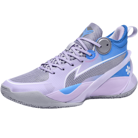 New couple basketball shoes men's sports shoes women's breathable cushioning non-slip wear-resistant gym training sports shoes (Color: PurpleSize45)