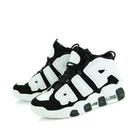 Men and women with the same fashion sneakers couple high top thick sole basketball shoes 36-45 (Color: Black whiteSize42)
