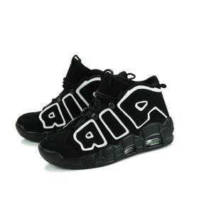 Men and women with the same fashion sneakers couple high top thick sole basketball shoes 36-45 (Color: BlackSize38)