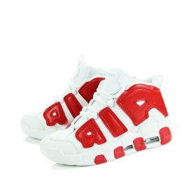 Men and women with the same fashion sneakers couple high top thick sole basketball shoes 36-45 (Color: White redSize41)