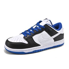 New black and white panda men and women low top shoes AJ men's shoes fashion all casual shoes shoes (Color: Black, white and blueSize42)