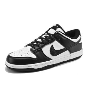 New black and white panda men and women low top shoes AJ men's shoes fashion all casual shoes shoes (Color: Black and whiteSize43)