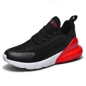 Men's and women's fashion trends all match sports shoes Fashion shoes casual breathable casual shoes men's fashion shoes (Color: Black redSize43)
