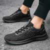 2024 new men's sports shoes flying woven leisure running shoes