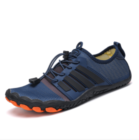 New couple fitness sneakers beach swimming shoes multifunctional outdoor shoes (Color: Dark blueSize46)