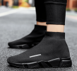 New high top breathable foot pedal men's and women's same couple shoes high bounce flying woven casual shoes
