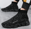 New high top breathable foot pedal men's and women's same couple shoes high bounce flying woven casual shoes