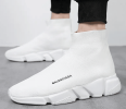 New high top breathable foot pedal men's and women's same couple shoes high bounce flying woven casual shoes