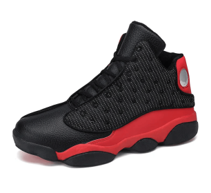 JJ tiger Couples 4 color Plus size High top basketball shoes (36-47 optional) (Color: Black redSize38)