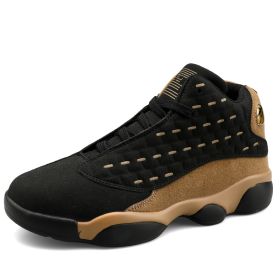 JJ tiger Basketball sneakers Sports basketball shoes for couples (36-46 optional) (Color: Black brownsize43)