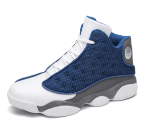 JJ tiger Couples 4 color Plus size High top basketball shoes (36-47 optional) (Color: Blue whiteSize46)