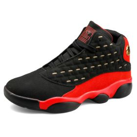 JJ tiger Basketball sneakers Sports basketball shoes for couples (36-46 optional) (Color: Black redSize36)