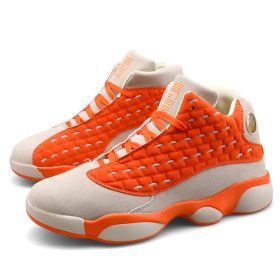 JJ tiger Basketball sneakers Sports basketball shoes for couples (36-46 optional) (Color: OrangeSize42)