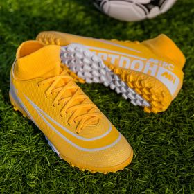 Large size youth adult football shoes long spikes short spikes sports football shoes (Color: Orange nailsSize37)