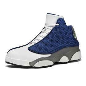JJ tiger Big size men's basketball shoes Rubber soles ring men's shoes (35-47 Optional) (Color: BlueSize44)