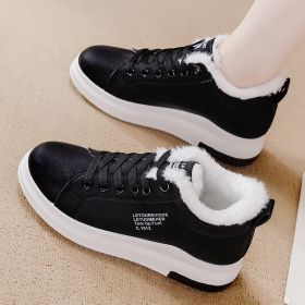 Women's winter plus fur Gump shoes casual sports fashion shoes fashion women's shoes (Color: BlackSize36)