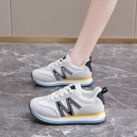Autumn new women's sports shoes Forrest Gump shoes fashion trend all women casual sports shoes running shoes (Color: BeigeSize40)