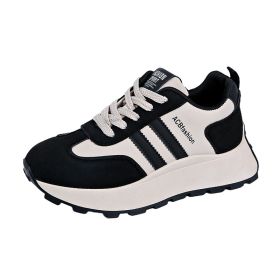 Women's shoes four seasons pop daddy shoes all casual sports shoes fashion women's shoes (Color: BlackSize38)
