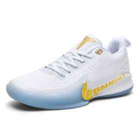 New comfortable breathable sports shoes men's anti-slip wear sports shoes youth professional combat basketball sports shoes (Color: PlatinaSize38)