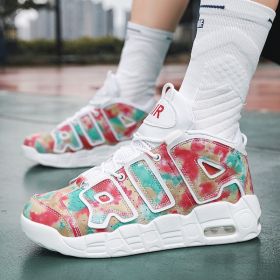 New men's and women's trend fashion personality basketball sneakers fashion match men's sneakers 5 colors (Color: DyeingSize39)