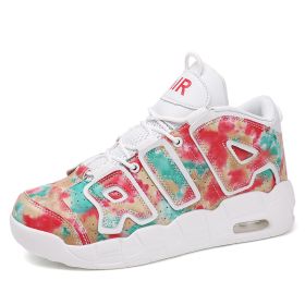 New men's and women's trend fashion personality basketball sneakers fashion match men's sneakers 5 colors (Color: DyeingSize43)