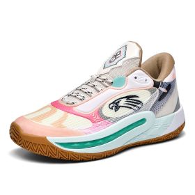 Men's new glow-in-the-dark version of basketball shoes rubber outsole friction with sound fashion trend comfortable sneakers 36-45 (Color: BeigeSize36)