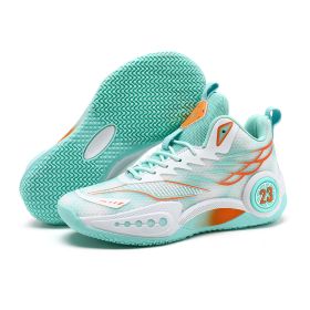New men's and women's fashion trends comfortable breathable basketball sneakers outdoor men's sneakers 35-45 (Color: white moonSize43)