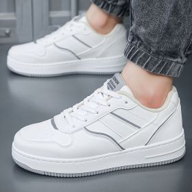 New men's fashion board shoes casual shoes small white shoes comfortable men's shoes casual sports shoes (Color: GraySize39)