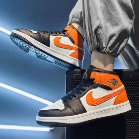 New comfortable fashion fashion men's casual shoes shoes 35-45 (Color: Black orangeSize41)
