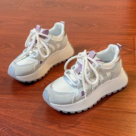 New student casual women's shoes sports shoes Daddy shoes Fashion trend all match women's sports shoes casual shoes (Color: BeigeSize38)
