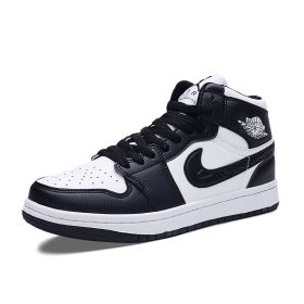 New comfortable fashion fashion men's casual shoes shoes 35-45 (Color: Black whiteSize36)