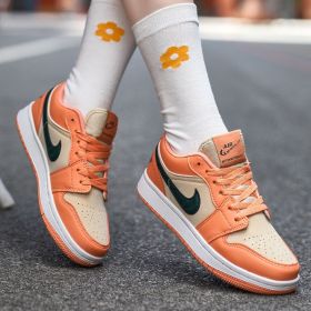 New Air Force AJ1 green apple couple shoes men's sports basketball shoes fashion trend match men's and women's casual sports shoes 36-45 (Color: Sakura PinkSize39)
