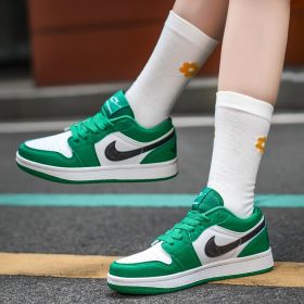 New Air Force AJ1 green apple couple shoes men's sports basketball shoes fashion trend match men's and women's casual sports shoes 36-45 (Color: GreenSize39)