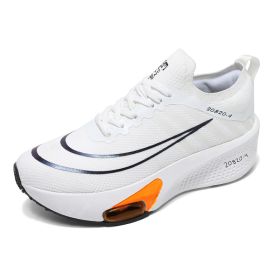 New men's and women's professional air cushion running shoes fashion trend match men's and women's sports shoes comfortable casual shoes 36-45 (Color: WhiteSize37)