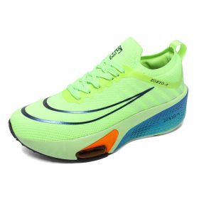 New men's and women's professional air cushion running shoes fashion trend match men's and women's sports shoes comfortable casual shoes 36-45 (Color: GreenSize38)