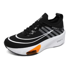 New men's and women's professional air cushion running shoes fashion trend match men's and women's sports shoes comfortable casual shoes 36-45 (Color: BlackSize43)