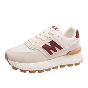 New comfortable fashion women's shoes Gump shoes fashion breathable casual sports women's shoes 35-40 (Color: BeigeSize38)