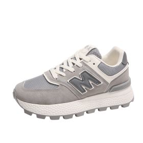 New comfortable fashion women's shoes Gump shoes fashion breathable casual sports women's shoes 35-40 (Color: GraySize39)